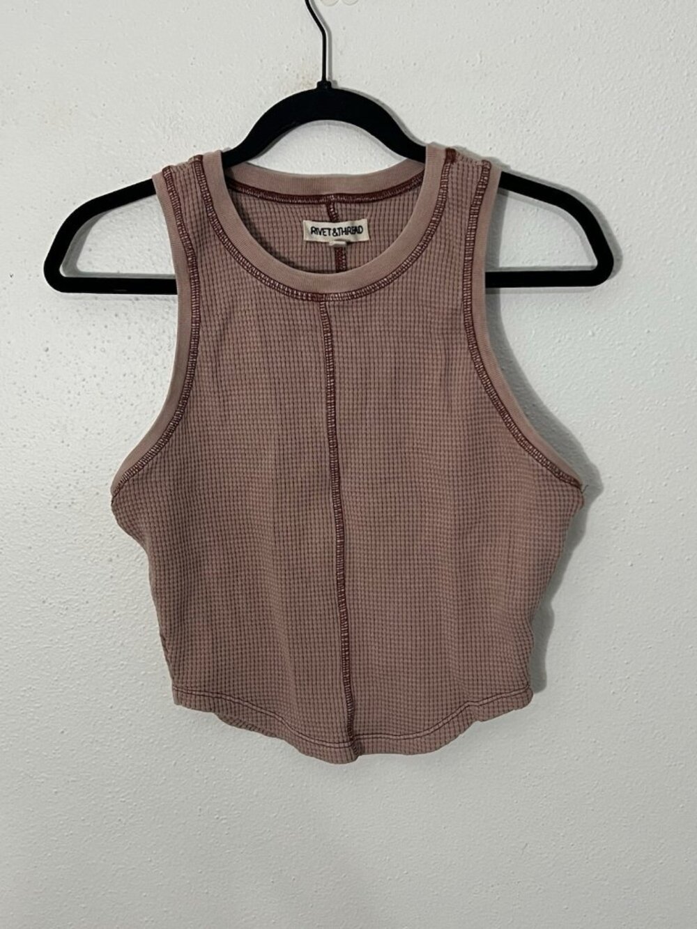 Rivet And Thread Pink Waffle Knit Tank Size Medium